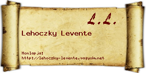 Lehoczky Levente névjegykártya