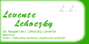 levente lehoczky business card